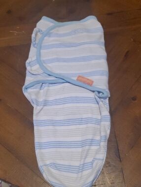 SwaddleMe Light Blue and White Striped Swaddle Sack